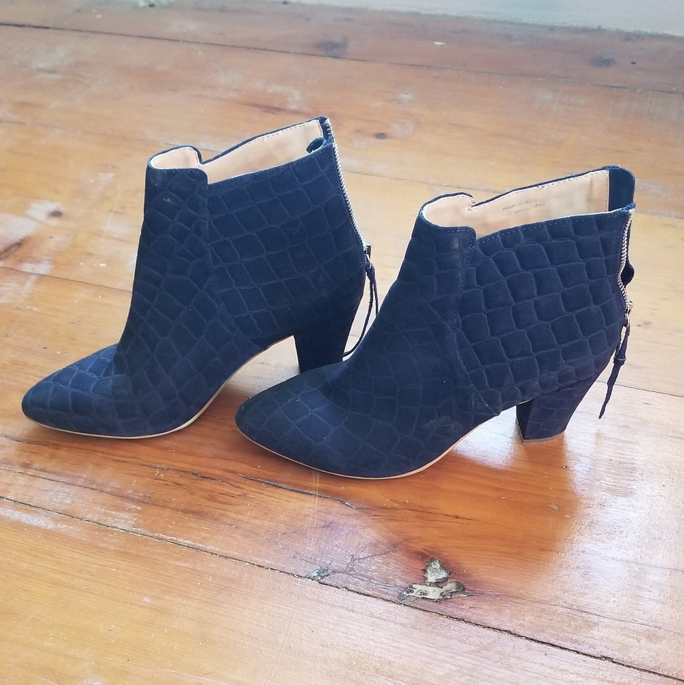 Marais USA crocodile navy ankle boots